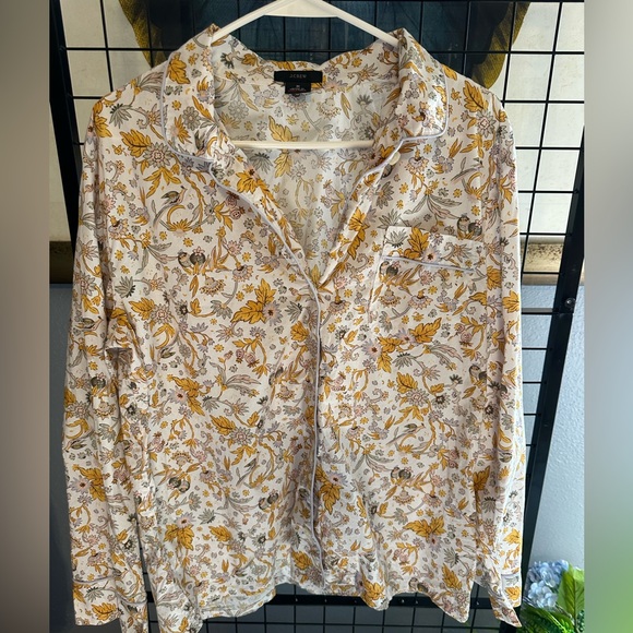 J. Crew Tops - J. Crew Floral Western Top in Yellow and White M L